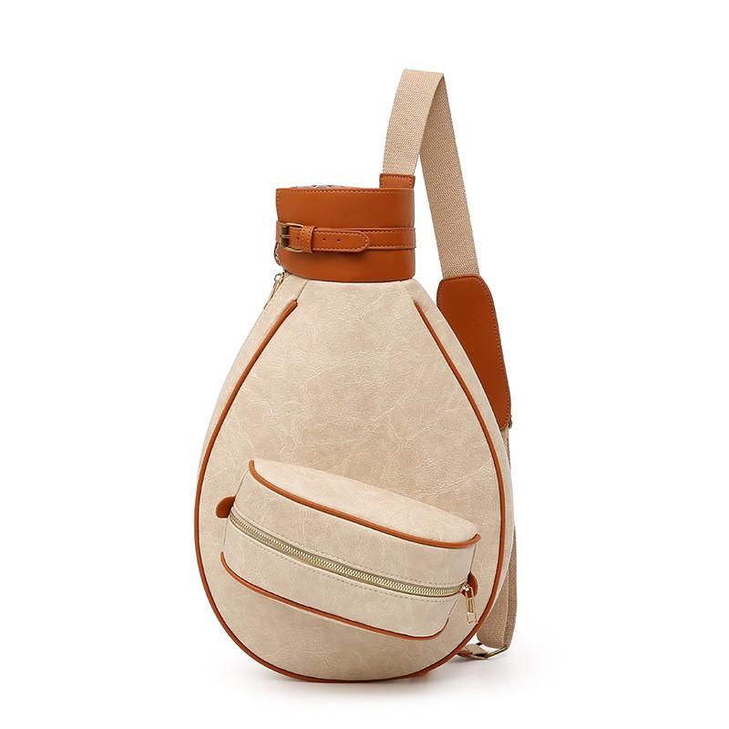 Unisex Tennis Badminton Sports Backpack Adults Students Shoulder Bag Retro Style Purple White 20L or less