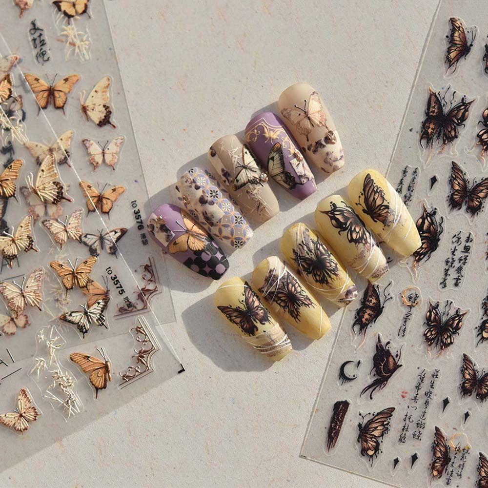 

Товары для дизайна ногтей Наклейки для ногтей в виде бабочек Подвески для ногтей в виде бабочек Украшения для ногтей для девочек b Flat