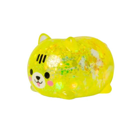

Mini Glitter Dog Squeeze Toy Stress Relief Clear Dog Stress Sugar Ball Sensory Toy Soft Slow Rising Decompression Fidget жёлтый