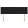 3119154 vidaXL Tête de lit avec oreilles Noir 147x16x78-88 cm Velours