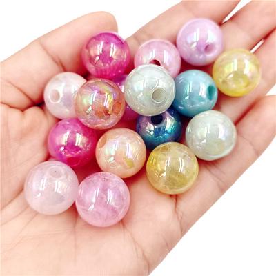 Home Party Supplies 10Pcs Pendants Starry Cloud 16mm Jelly Color Round Beads DIY Necklace Bracelet Jewelry Making Acrylic Accessories Fashion