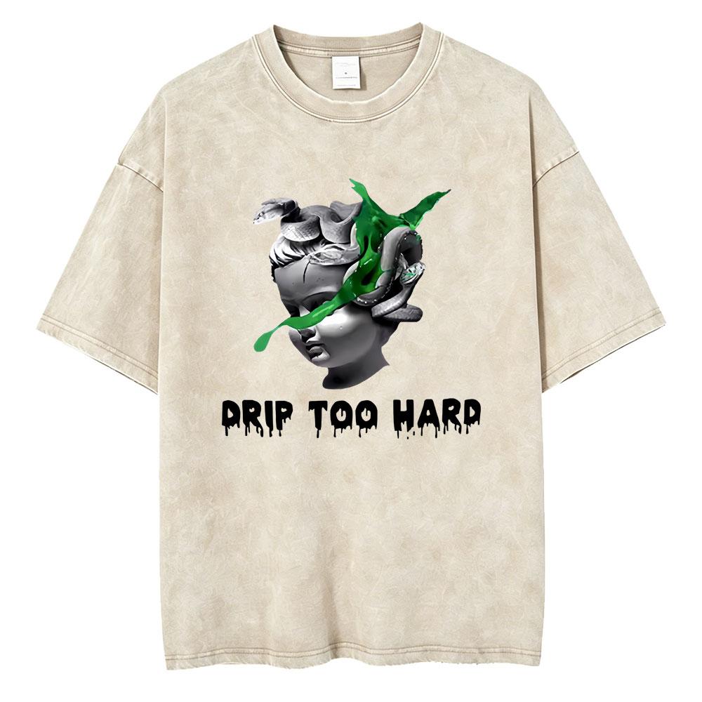 Washed Vintage Rapper Lil Baby Drip Harder Graphic Tshirt Men Fashion Hip Hop T Shirt Mens Casual Retro Oversized Streetwear