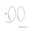 Wind stainless steel geometric large plain ring earrings plated with 18k gold simple earrings women's multi-specification 2mm, 4mm