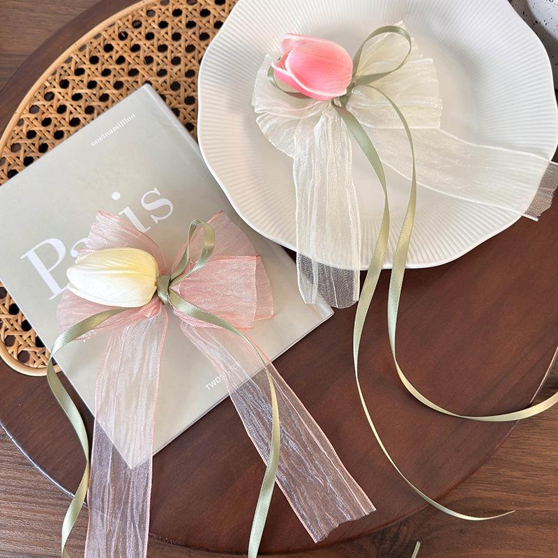 Korean Tulip Bow Duckbill Hair Clip for Girls