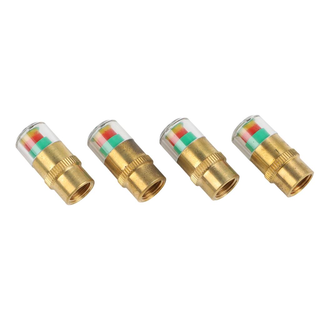 Car Tire Pressure Covers 4 Pcs with Color Coded Display Valve Stem Covers for 24 BAR Monitoring Fits Most Vehicle Tires