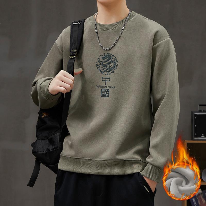 Осенне-зимний мужской тяжелый утолщенный свитер в китайском стиле Guochao Velvet Youth — фото 3