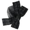 1Pcs Queen Memorial Mesh Flower Bowknot Bun Snood Black Headwear Net Crochet Bow Fine/Loose Mesh Funerals Accessories