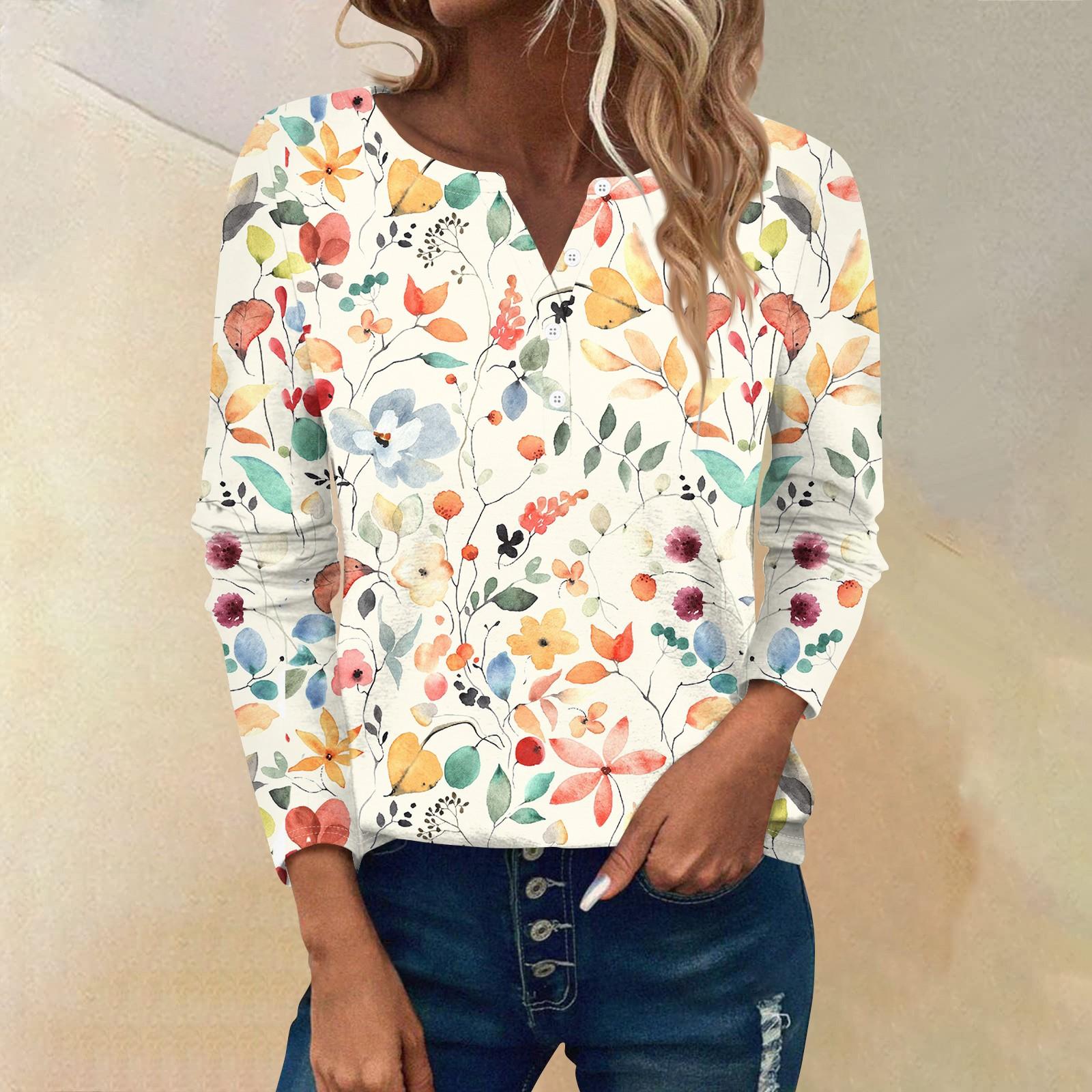 

Женские футболки с длинным рукавом и пуговицами, повседневные туники с V-образным вырезом, женские повседневные топы XL жёлтый