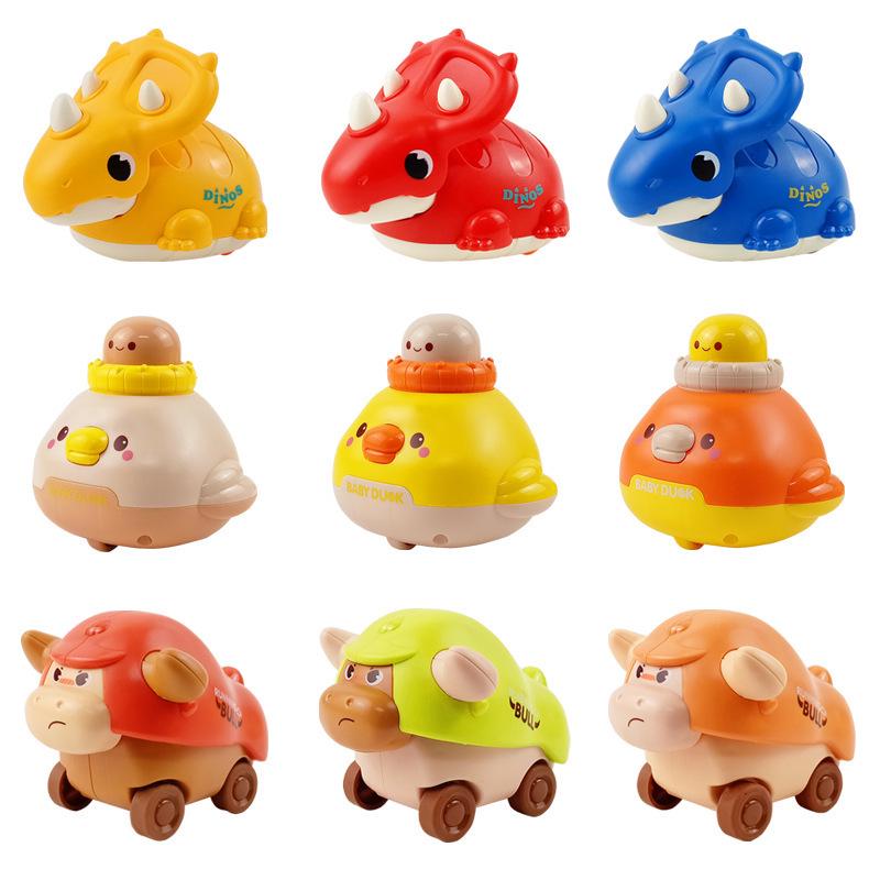 Children's Cute Pet Dinosaur, Chick, and Cow Inertial Animal Car Toy