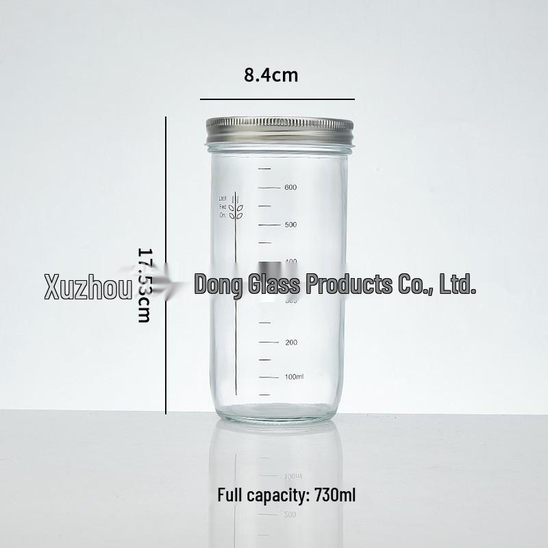 24oz Sourdough Fermentation Glass Jar with Scale and Sealed Petri Dish