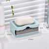 Thickened Plastic Drain Soap Box with Sponge Double Layer Simple Soap Holder Bathroom Soap Box Soap Box