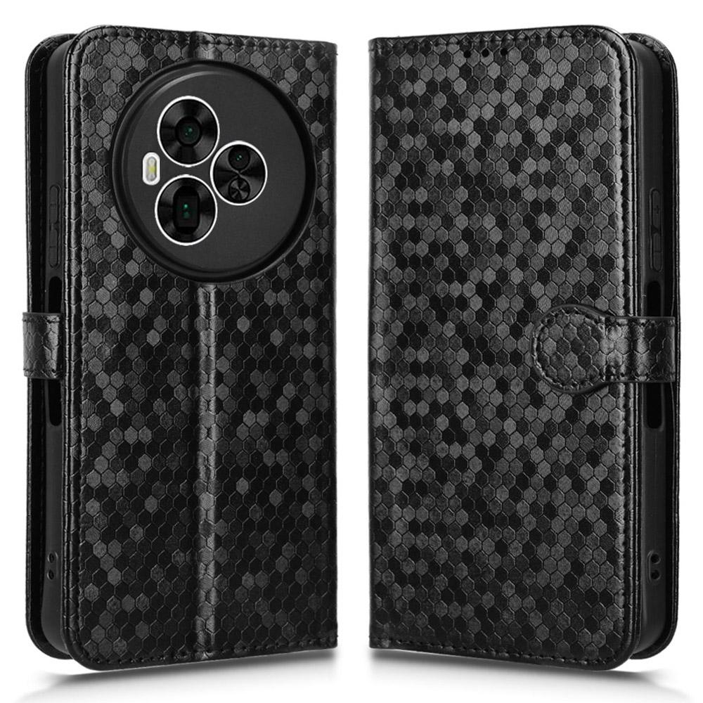 For TCL NxtPaper 60 Ultra 5G Wallet Case Dot Pattern Imprint PU Leather Phone Cover with Wrist Strap