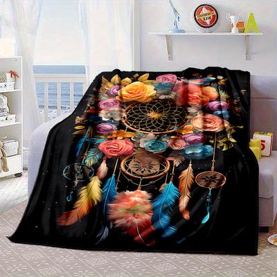 Dreamcatcher Fantasy Flowers Blanket Flannel Blanket Throw Blanket Sofa Cover Blanket Soft Premium Blanket Picnic Blanket Tv Blanket Gifts