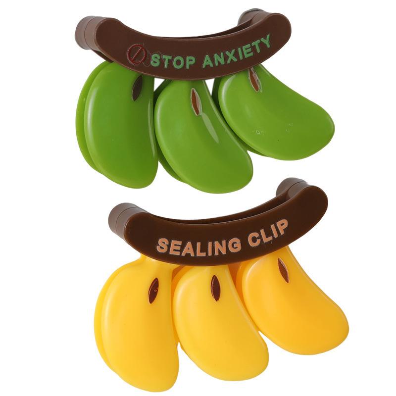 Plastic Banana Magnetic Sealing Clip Moisture-proof Hand Press Fresh-keeping Clip Multifunctional Household Food Bag Clip