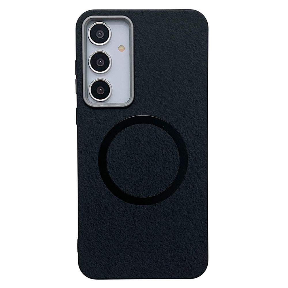 For Samsung Galaxy A55 5G Phone Cases Leather Texture TPU Back Cover Support Wireless Charging
