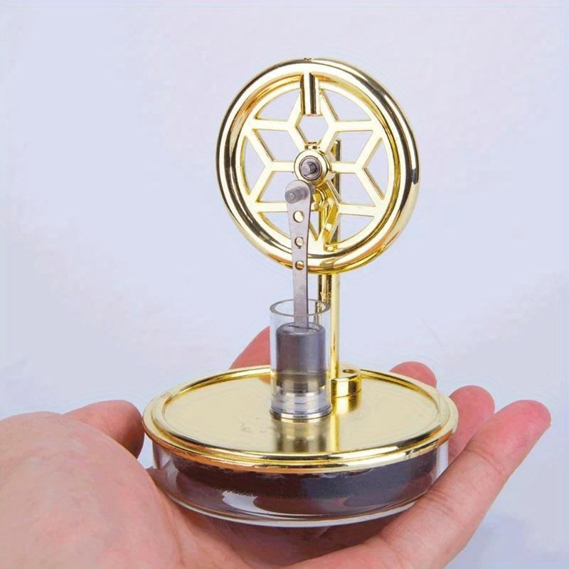 

Низкотемпературный двигатель Стирлинга Самодельная модель для обучения теплу Классная учебная лабораторная модель двигателя Стирлинга с низким трением для рабочего стола жёлтый