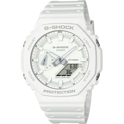 Pánské kulaté hodinky G-SHOCK GA-2100-7A7JF [řada G-SHOCK TONE-ON-TONE] Bílé digitální analogové