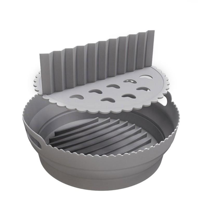 

Двухслойная силиконовая корзина для аэрофритюрницы, силиконовая форма, противень для выпечки в духовке, для пиццы, жареной курицы, аксессуары для воздушной фритюрницы