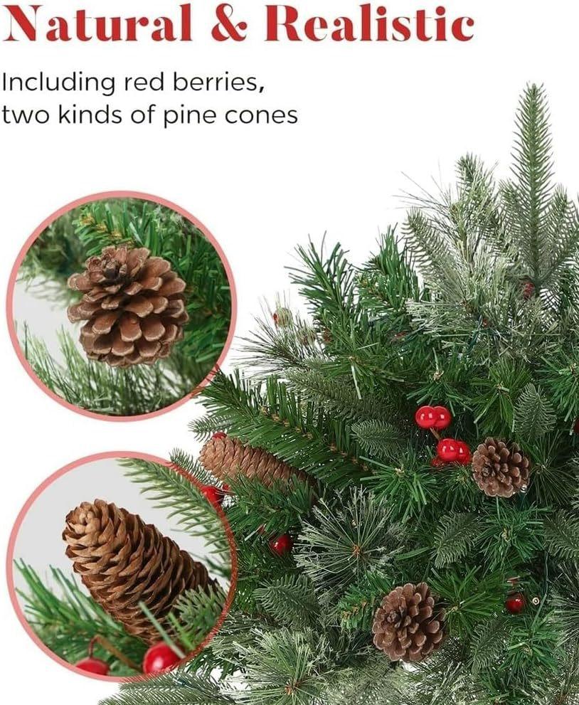 40cm Christmas Tree With LED Lights Home Bedroom Party Decorations Artificial Christmas Tree Decor For Outdoor Garden New Year