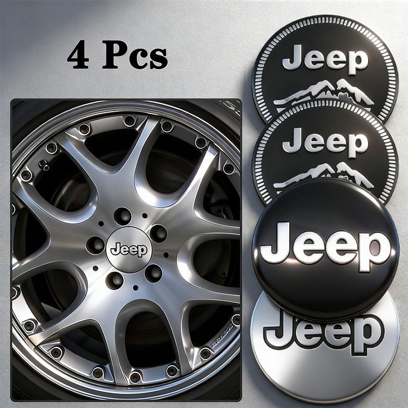 4Pcs 56mm Car Wheel Stickers Center Hub Cap Car Emblem Badge Decal For Jeep Wrangler Renegade Compass Grand Cherokee Patriot AMU1