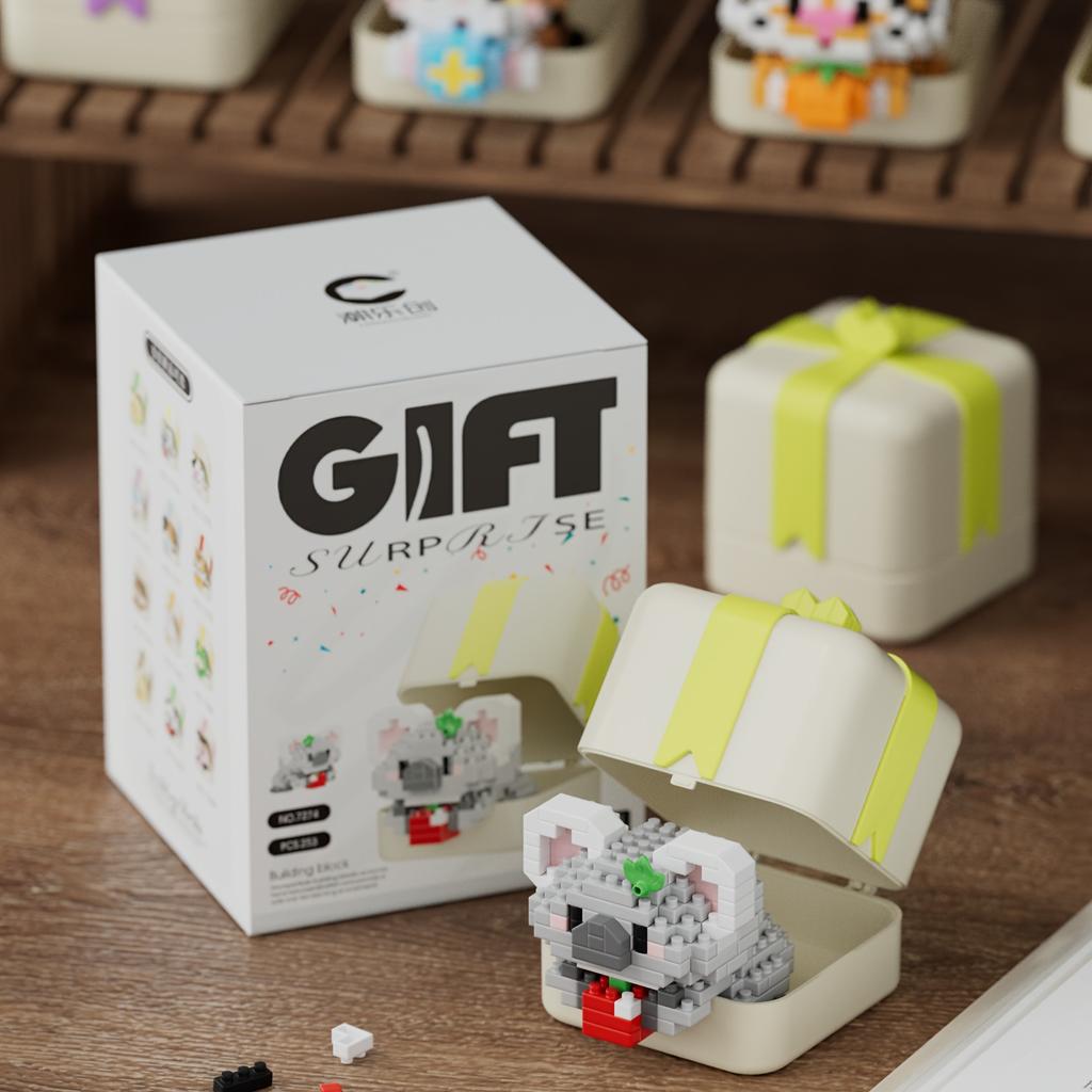 Animal Gift Box Series Desktop Decoration Holiday Gift-Halloween/Thanksgiving/Christmas Gift