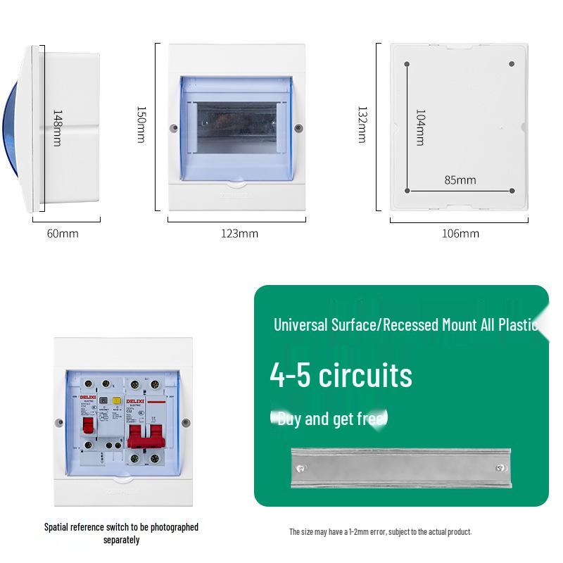 

Внутрішній електричний розподільний щит - 2-16 ланцюгів, вбудований/накладний, пластиковий, сильний струм, готовий до автоматичного вимикача