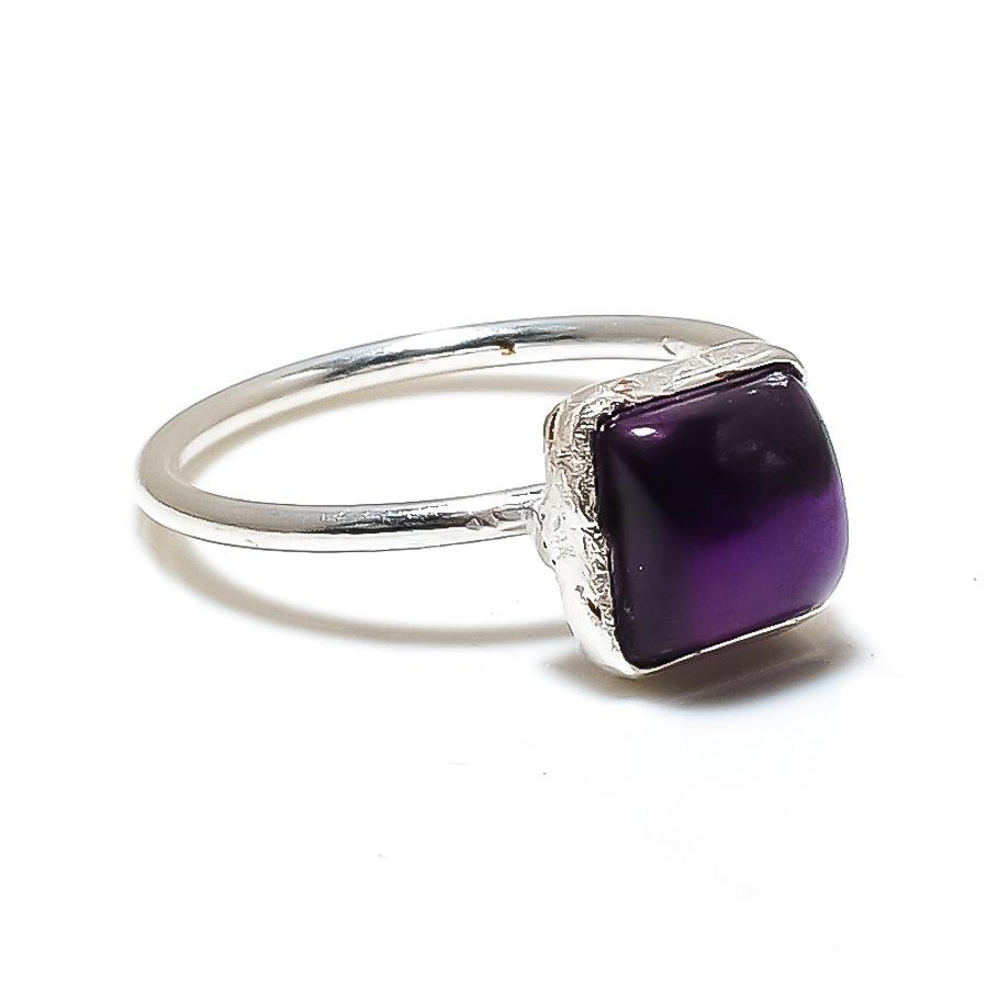 Amethyst Gemstone Handmade 925 Sterling Silver Jewelry Ring Size Adjustable GK-5551