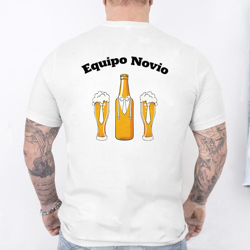 Retro Style Spanish Mens Team Groom Matching Tees Fashion Beer Graphic TShirts Male Wedding Bachelor Party Group Matching Tops