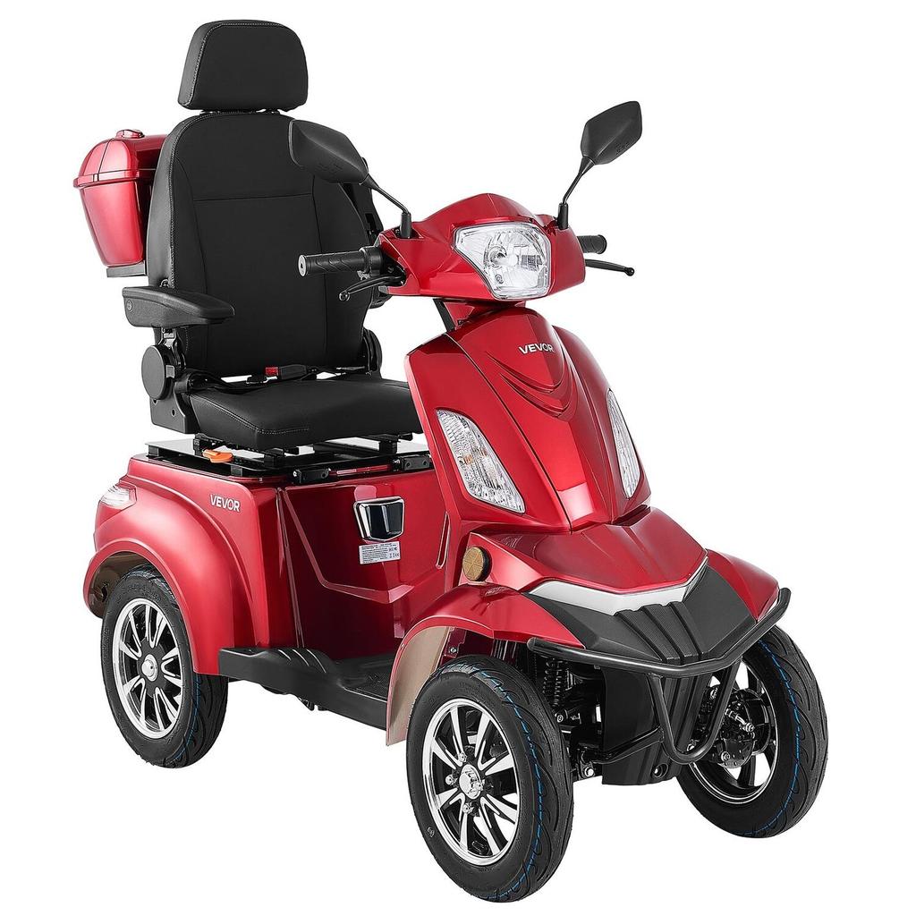 Scooter elettrici per la mobilità a 4 ruote Heavy Duty per anziani e adulti, capacità 500 libbre, 35 KM 3 velocità lunga autonomia, scooter elettrico ricreativo All Terrain da 1000 W