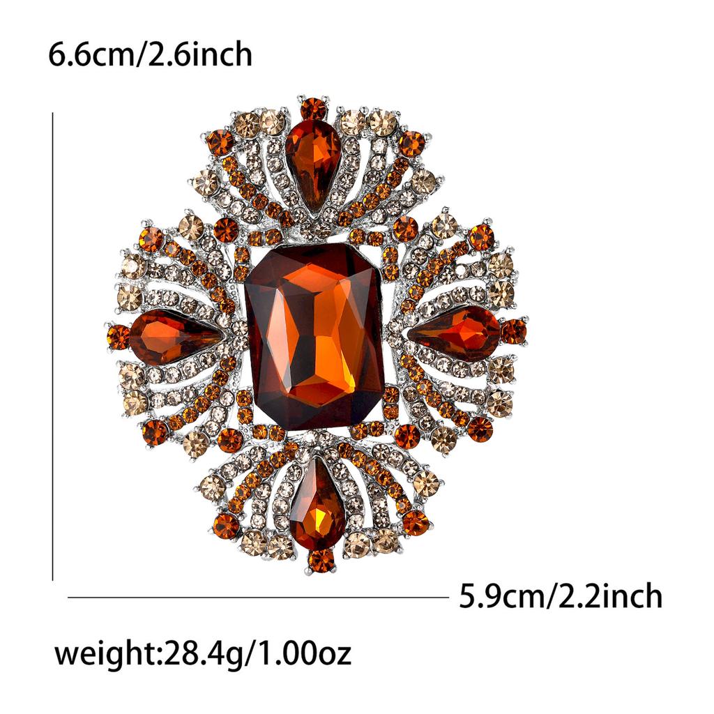 Crystal Brooch for Women Unisex Rhinestone Flower Pins Banquet Party Gifts Jewelry Accessories