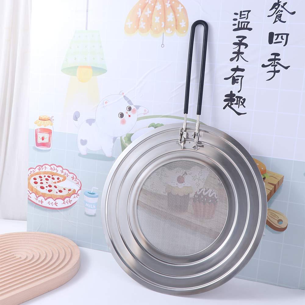 Multifunctional Foldable Handle Oil Splash Screen Rust-proof Stainless Steel Oil Filter Net Mesh Oil Proof Lid Fried