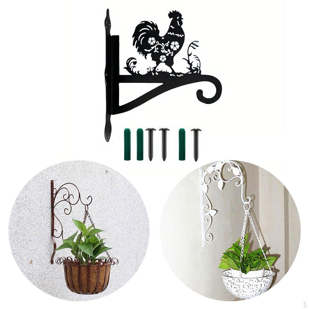 Hanging Plant Basket Iron Bracket Animal Silhouette Heavy Duty Versatile with Screws for Bird