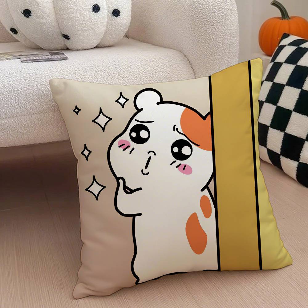 Ebichu Pillow Case Anti-Dustmite Pillowcase Invisible Zipper Silky Short Plush Sofa Cushion Cover