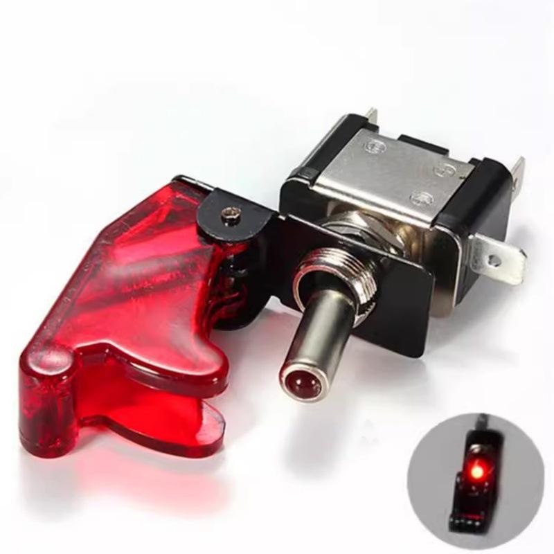 ASW-07D Illuminated Toggle Switch, 12V with Red LED Fog Light, 12A for Car Modifications
