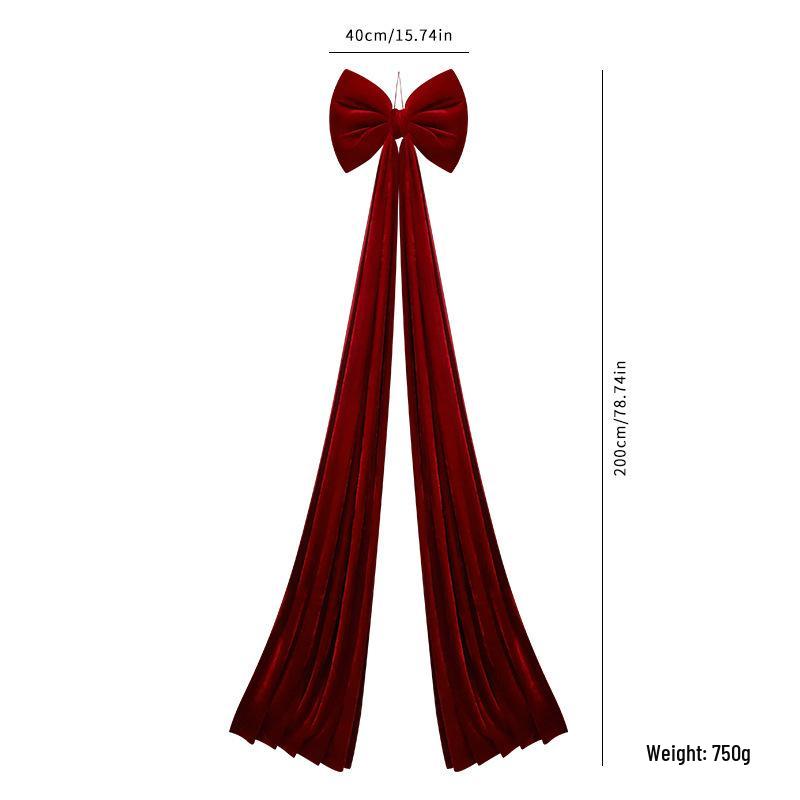 Extra Large Burgundy Velvet Christmas Bow for Tree & Window Decoration