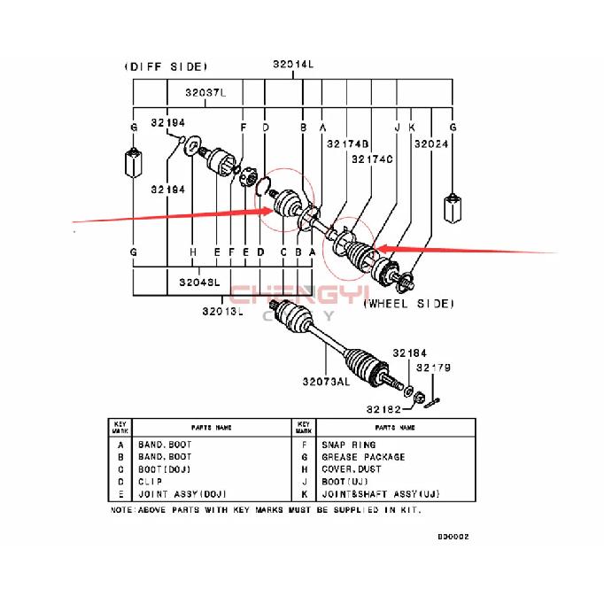Repair Kit For Front Axle Shaft Ball Cage Dust Boot For Pajero Montero Sport V31 V33W V43W V63W V73W V75W V78W MR528639 MR528709