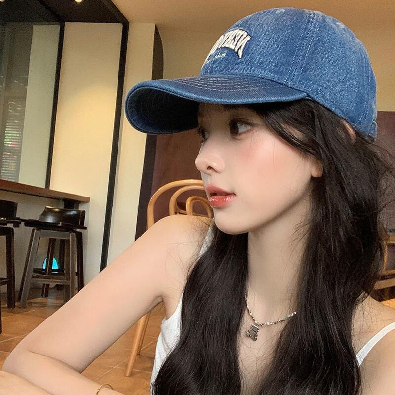 Unisex Washed Denim Embroidered Baseball Cap