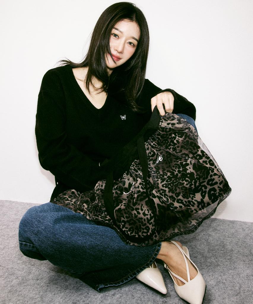 Nick&Nicole Leopard Tule Layer Tote Bag_Black