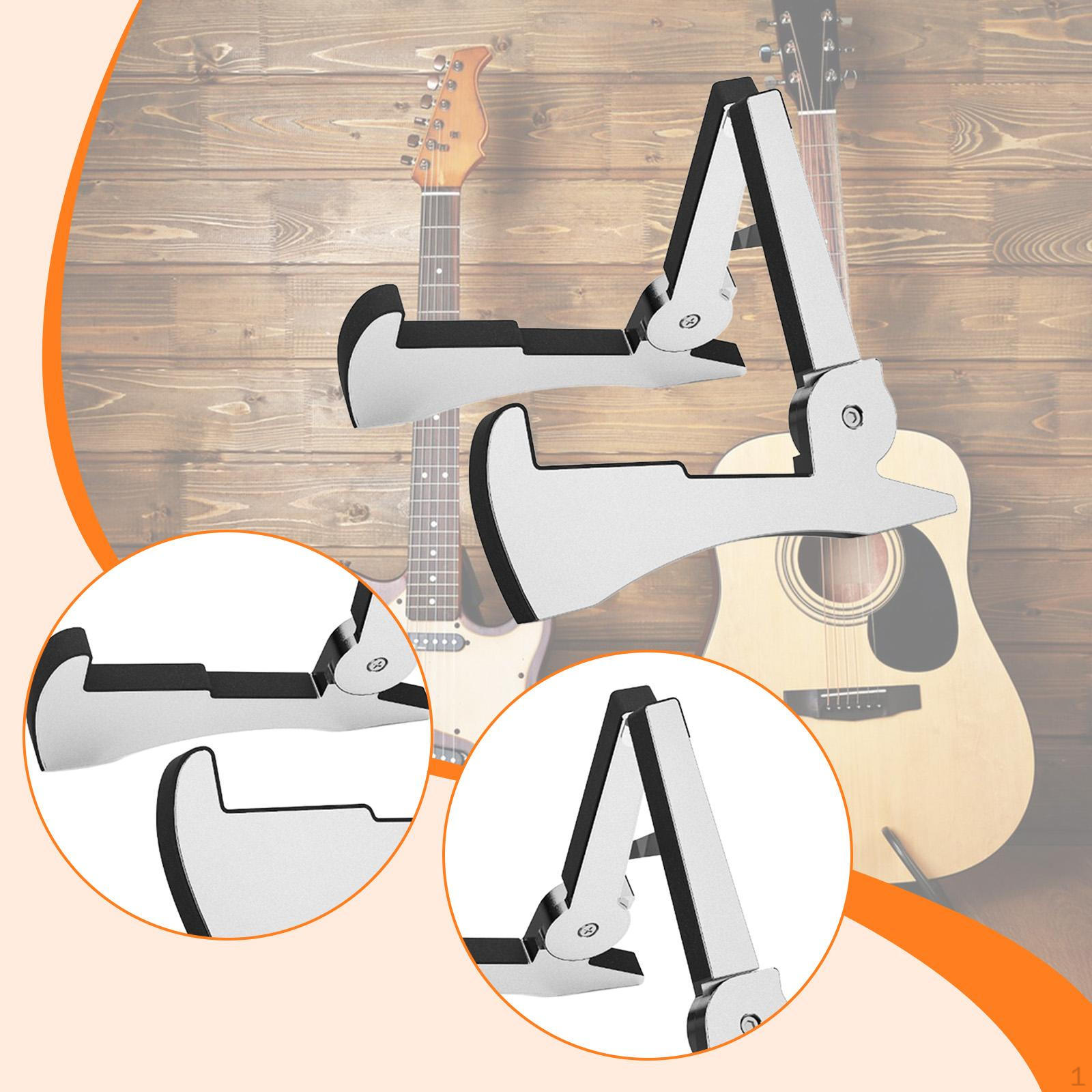 

Folding Guitar Stand Floor Holder Foldable Professional Universal Musical Instrument серебряный