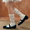 2 Pairs of Bubble Socks, Bow Calf Socks, Summer Ballet-style Long Tube Pile Socks, Lace Socks