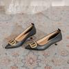 Pointed stiletto high heels commuting temperament light mouth metal buckle new fashion single shoes women