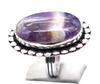 Amethyst Natural Gemstone Antique Silver Plated Ring US Size-7 R 5318
