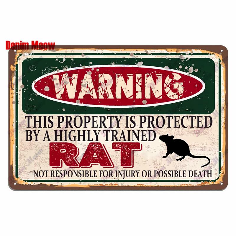 Vintage Warning Funny Animals Metal Sign Chicken Sheep Pig Octopus Wall Poster for Private Wall Painting Decor WY