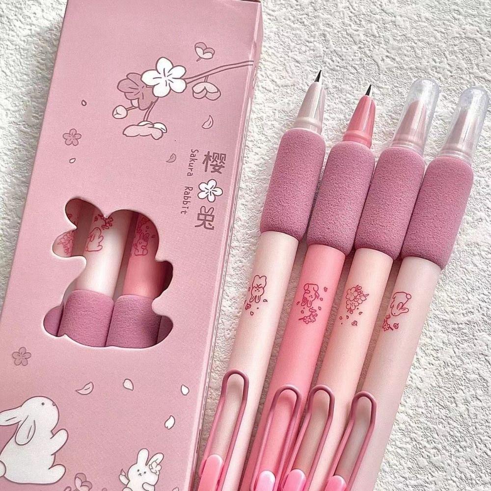 4PCS/Box 0.38MM Tip Fountain Pen Replaceable Ink Sac Gel Pen Quick-drying Neutral Pen  Student Test