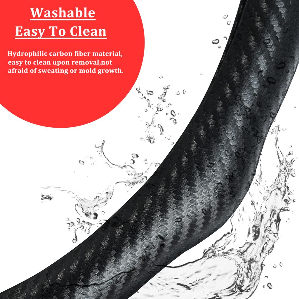 Carbon Fiber Car Steering Wheel Cover Concave Convex Design Non-slip Universal 38cm 15inch for Toyota Camry Prius Corolla Rav4