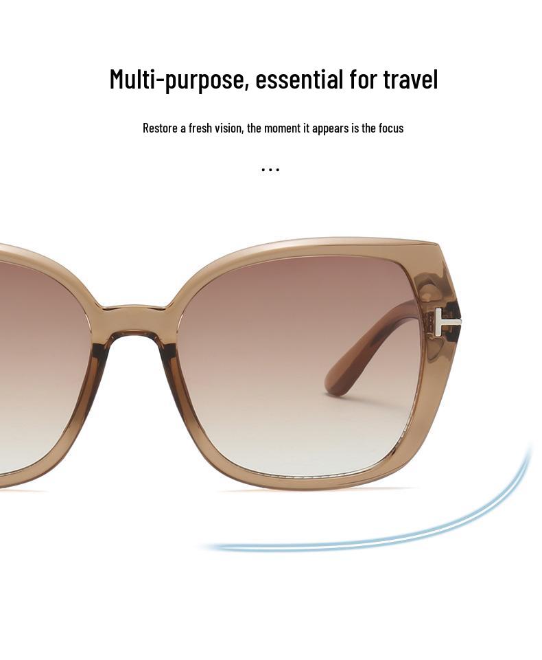 Women's Oversized Retro Square Sunglasses - High-End Sun Protection for Men & Women, Trendy European American Design