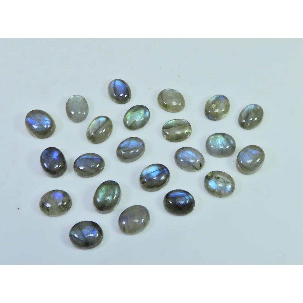 6X8-7X9MM Natural Multi Labradorite Oval Cabochon Loose Gemstone 22Pcs Lot C-1795