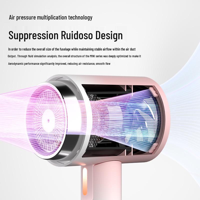 Compact High-Power Hair Dryer: Foldable, Portable, Quick-Dry with Temperature Control