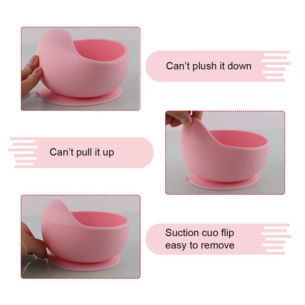 Supply Suctive Bamboo Spoon Toddler Bowl Children Dishes Silicone Dinnerware Food Grade Silicone