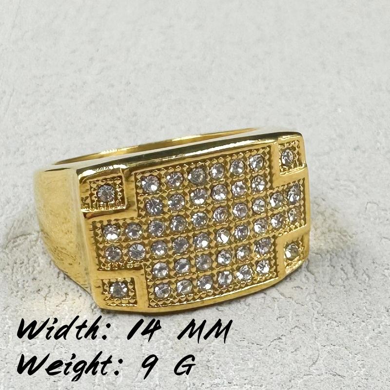 

Full rhinestone Rings Iced Out Rhinestone Engagement Wedding Ring for Men s Women s Rock Finger Hip Hop 13